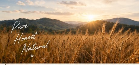 Sunset over golden wheat field