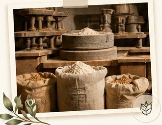 Traditional stone grinding mill in Himachal